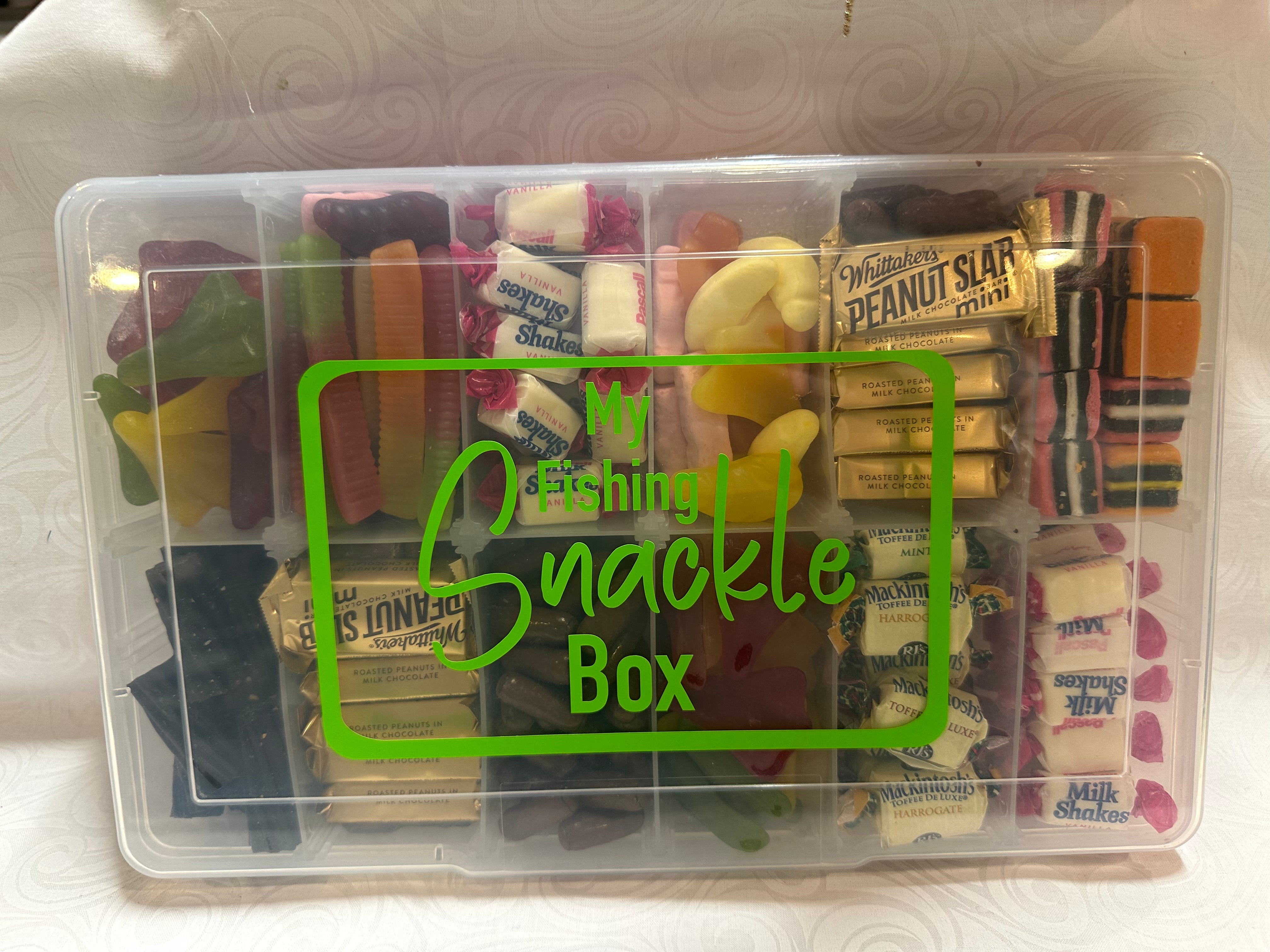 Kmart $1 tackle box….I shall call it…snackle box