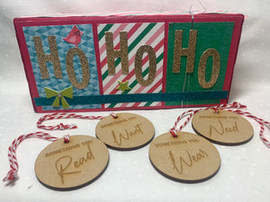 Something you Want, Need, Wear, Read |Reusable Christmas Gift Tags